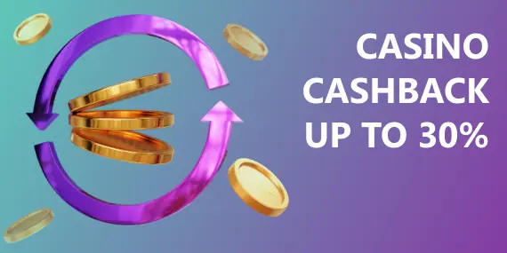 Casino cashback up to 30% at 1win